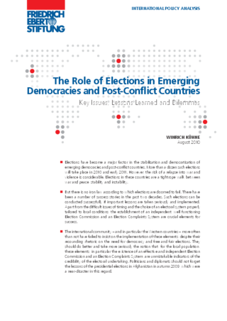 The role of elections in emerging democracies and post-conflict countries